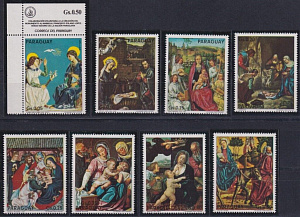 Парагвай, 1975, Рождество, Живопись, 8 марок